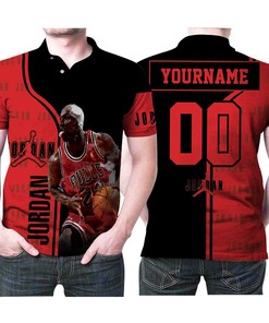 Michael Jordan 23 NBA Basketball Team Logo Personalized Custom Name All Over Print Polo Shirt for Chicago Bulls Fans