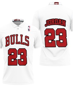 Michael Jordan #23 NBA Great Player Throwback White Jersey Style 3D All Over Print Polo Shirt for Fans