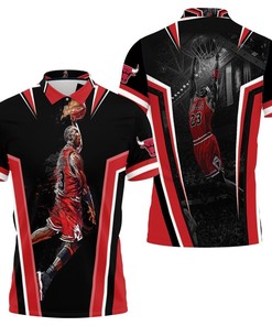 Michael Jordan Chicago Bulls Jump Shot 3D Polo Shirt Jersey All Over Print Shirt 3d T-shirt