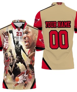 Michael Jordan Legend 23 Slam Dunk Personalized All Over Print Breathable Fabric Polo Shirt for Fans
