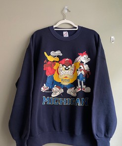 Michigan Looney Tunes Crewneck Sweatshirt - Perfect Gift For Michigan Fans