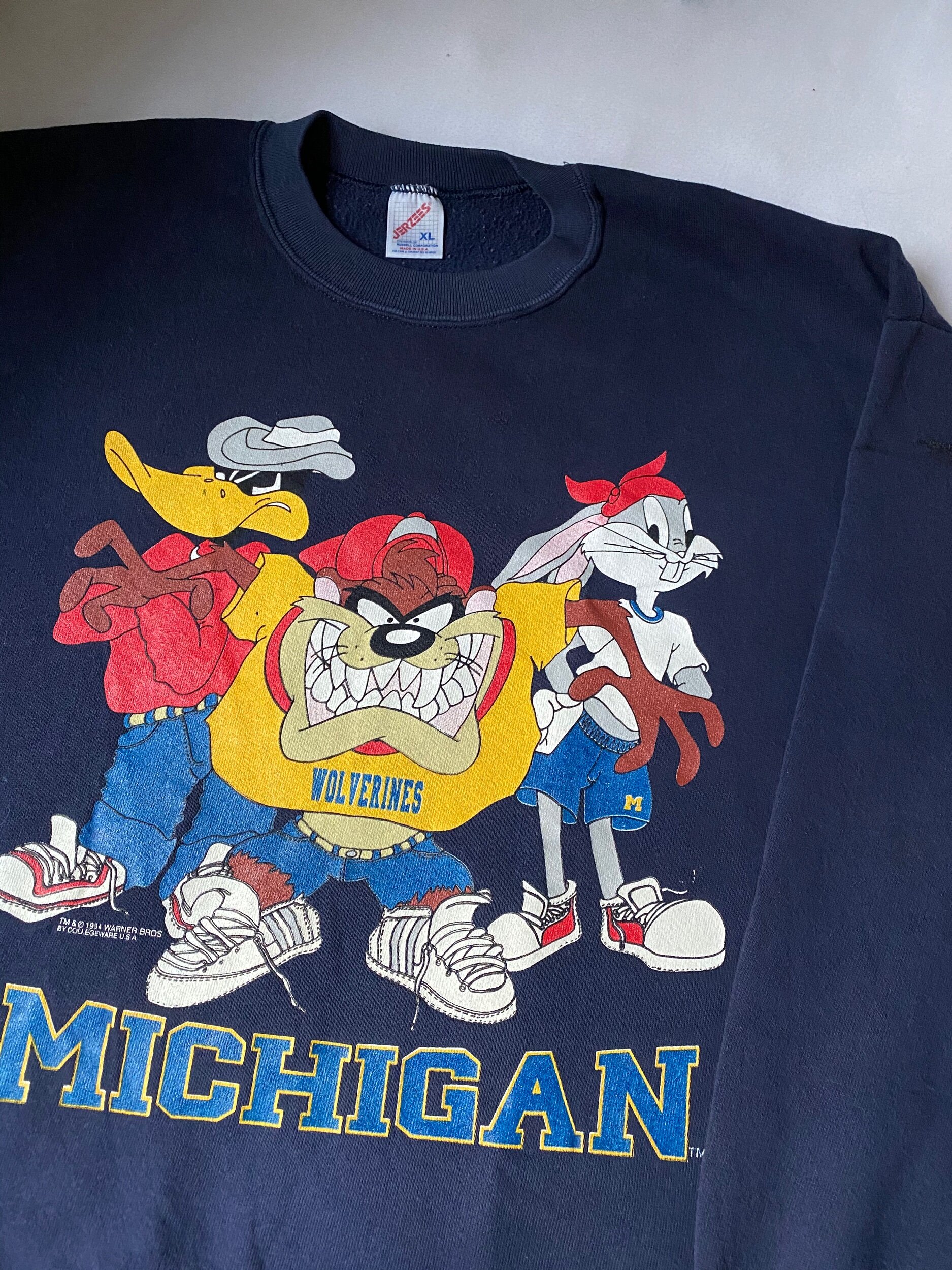 Michigan Looney Tunes Crewneck Sweatshirt - Perfect Gift For Michigan Fans - Image 2