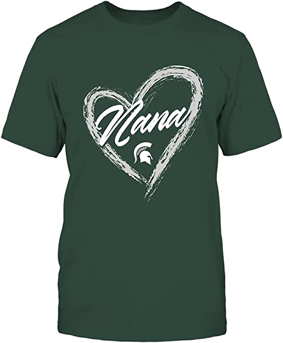 Michigan State Spartans Heart Shape Nana University Team Logo Gift Shirt