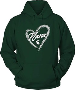 Michigan State Spartans Heart Shape Nana University Team Logo Shirt, Perfect For Spartan Fans