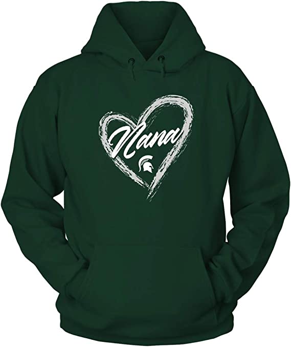 Michigan State Spartans Heart Shape Nana University Team Logo Shirt, Perfect For Spartan Fans