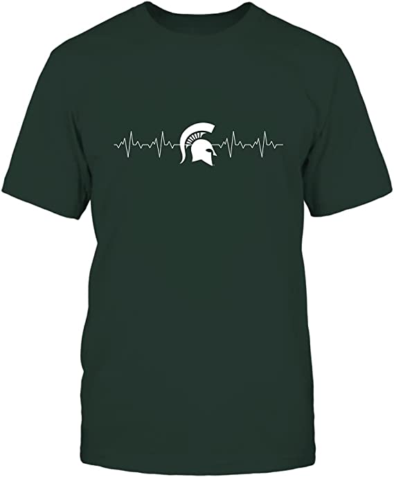 Michigan State Spartans Heartbeat College Team Logo Graphic Shirt, Perfect For Spartan Fans