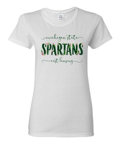Michigan State Spartans Hibiscus Pattern Blocks Msu Spartans, Michigan State University Sweatshirt