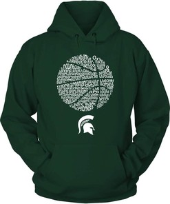 Michigan State Spartans Hoodie With Fight Song Inside Basketball Design, Perfect For Spartan Fans