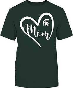 Michigan State Spartans Shirt Heart Mom Perfect For Spartan Fans