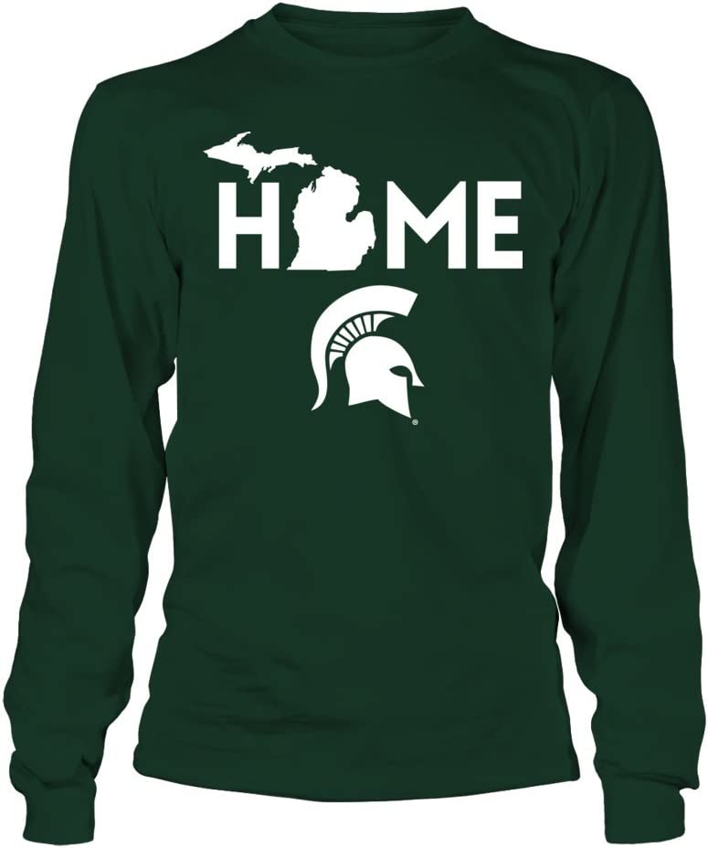 Michigan State Spartans Shirt With Home With State Outline Design, Perfect For Spartan Fans