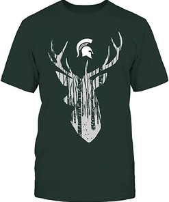 Michigan State Spartans Shirt With Hunting Forest Deer Design, Perfect For Spartan Fans