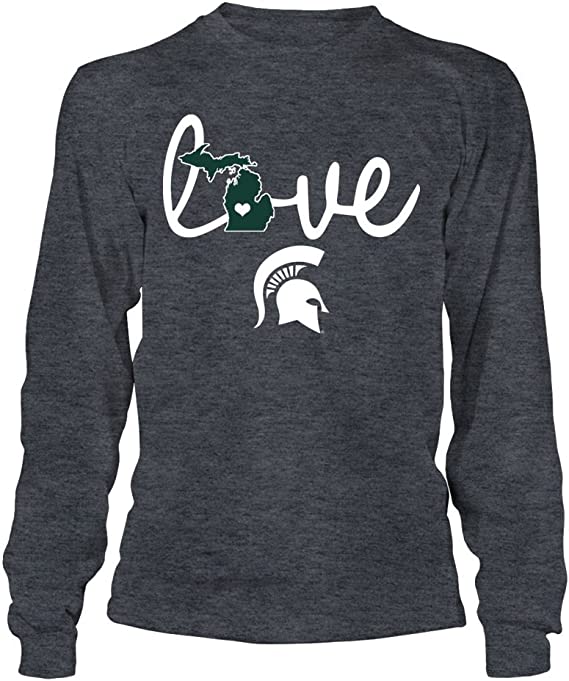 Michigan State Spartans Shirt With Love In State Outline Design, Perfect For Spartan Fans - Image 2
