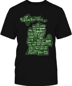 Michigan State Spartans Shirt With Maps Design, Perfect For Spartan Fans