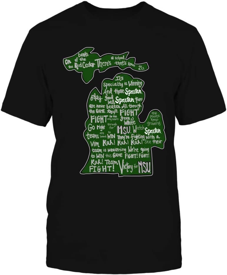 Michigan State Spartans Shirt With Maps Design, Perfect For Spartan Fans