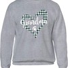 Michigan State Spartans Sweatshirt With Checkered Heart Outline Grandma Design, Perfect For Spartan Fans