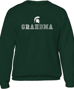 Michigan State Spartans Sweatshirt With Patterned Grandma Design, Perfect For Spartan Fans