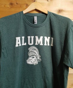 Michigan State University Msu Alumni Short Sleeve Shirt With Gruff Sparty Logo, Msu Fan Shirt