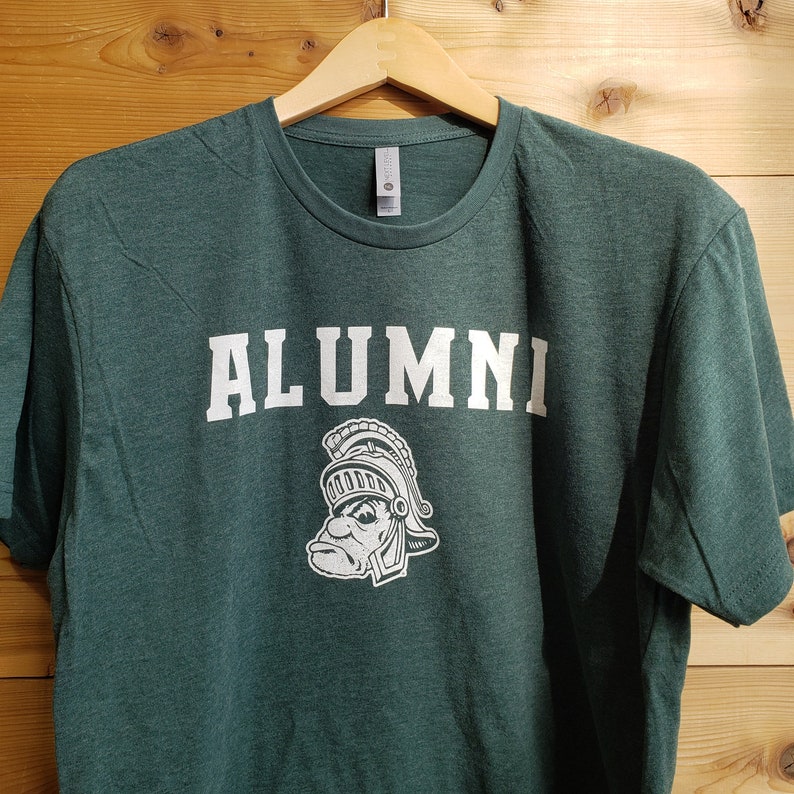 Michigan State University Msu Alumni Short Sleeve Shirt With Gruff Sparty Logo, Msu Fan Shirt