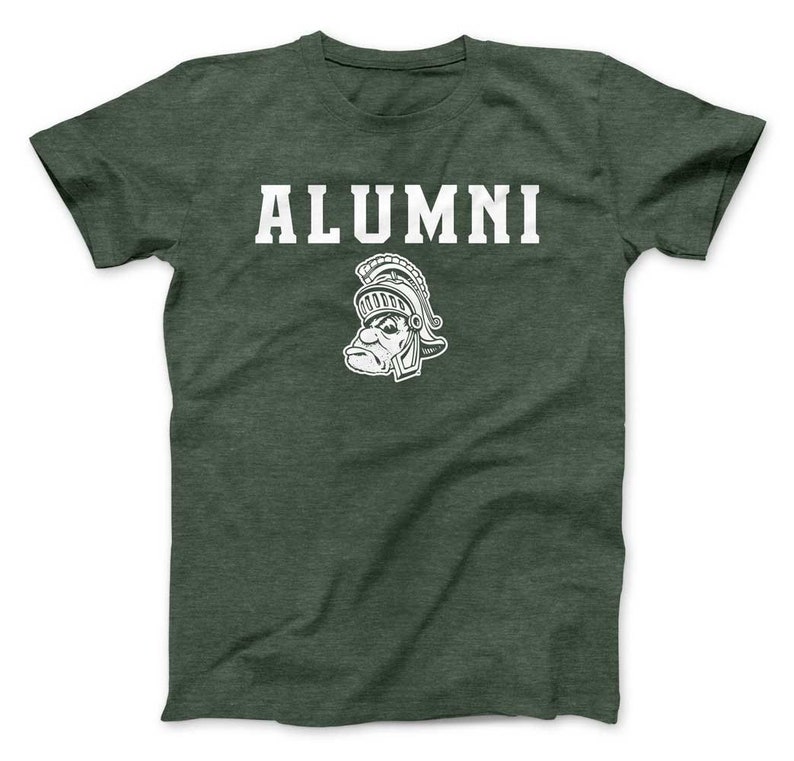 Michigan State University Msu Alumni Short Sleeve Shirt With Gruff Sparty Logo, Msu Fan Shirt - Image 2