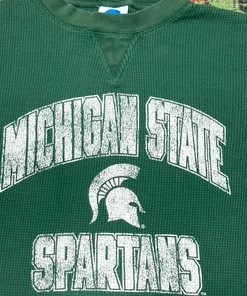 Michigan State University Thermal Long Sleeve Shirt Y2K Vintage Style Full-Size Gift For Ncaa Fans