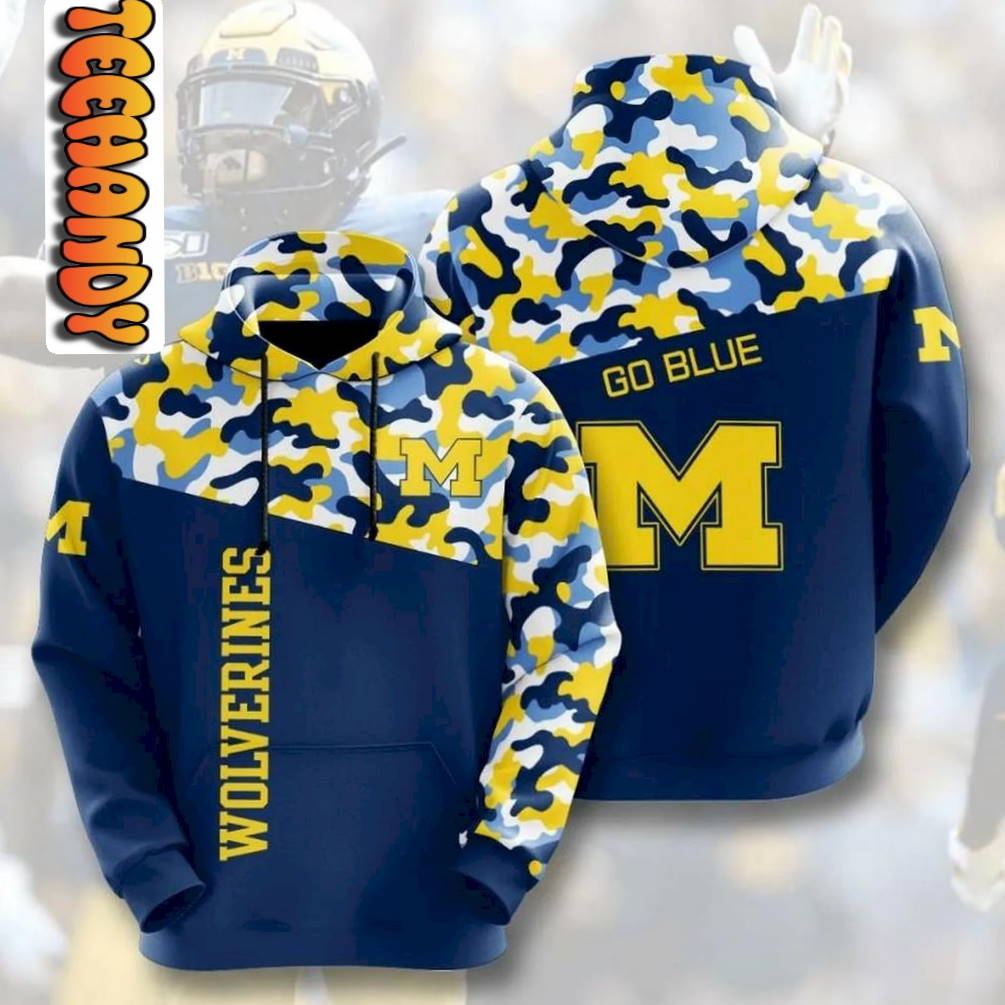 Michigan Wolverines All Over Print Sport Hoodie with Customizable Design