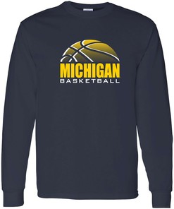 Michigan Wolverines Football Block Michigan Fan Crewneck Shirt, Sports Team