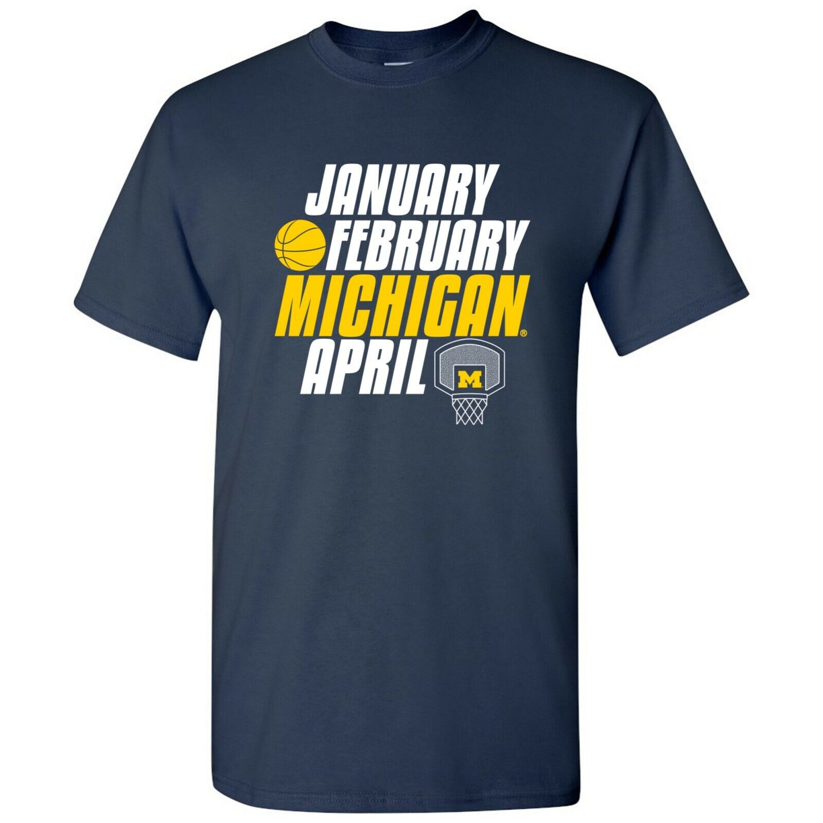 Michigan Wolverines Shadow Stretch Block Michigan Fan Crewneck Shirt, Sports Team