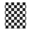 Mickey Mouse Checkered Minky Blanket - Black and White with Dual-Sided Print Design