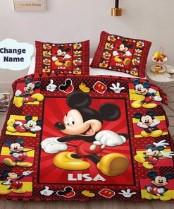 Mickey Mouse Quilt Blanket - Personalized Disney Bedding Set Gift