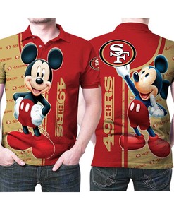 Mickey Mouse San Francisco 49ers NFL American Football Team Logo 3D Designed Allover Polo Shirt