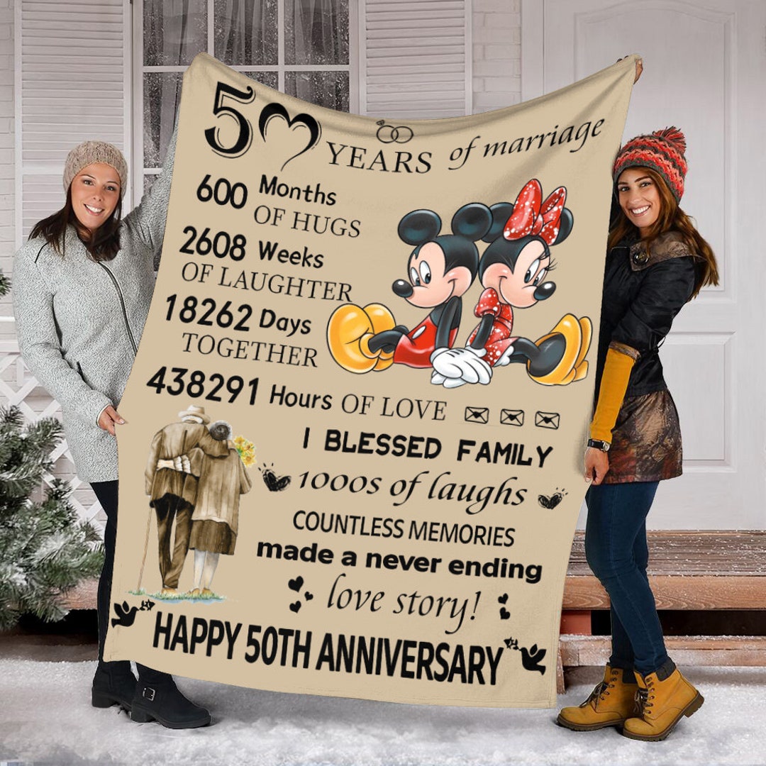 Mickey and Minnie Mouse Sherpa Fleece Disney Blanket, Perfect Anniversary Gift for Couples