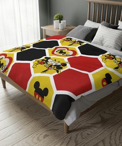 Mickey and Minnie Mouse Velveteen Minky Disney Blanket, Perfect for Kids and Adults