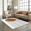 Mid Century Boho Abstract Line Art Stain Resistant Area Rugs, Machine Washable Breathable Durable Mat