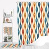 Mid Century Design Shower Curtain Set with Retro Bath Accessories