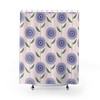 Mid Century Floral Shower Curtain | 70s Style Bath Curtain | 71 x 71 inch Curtain | College Dorm Bathroom Decor