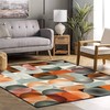 Mid Century Geometric Abstract Square Rug with Boho Style for Stylish Home Decor