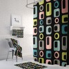 Mid Century Geometric Shower Curtain Black and/or Bathroom Set | vintage bathroom shower curtains