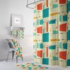 Mid Century Geometric Shower Curtain and/or Bathroom Set | vintage shower curtains
