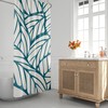 Mid Century Modern Abstract Shower Curtain - Leafs, Botanical, and Foliage with Tropical and Emerald Design