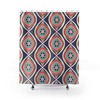Mid Century Modern Atomic Aqua Pink Blue White Home Living Retro Shower Curtain - A Splash of Color for Your Bathroom