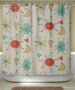 Mid Century Modern Atomic Decor Shower Curtain - Perfect for Your Modern Bathroom Decor