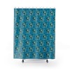 Mid Century Modern Atomic Kitty Shower Curtain, Vintage Bathroom Decor