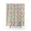 Mid Century Modern Atomic Mustard Yellow/Green/Teal/Brown/White Geometric Vintage Shower Curtain