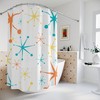 Mid Century Modern Atomic Stars Shower Curtain, Create a Retro and Fun Atmosphere in Your Bathroom