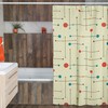 Mid Century Modern Bath Set, Waffle Weave Shower Curtain, Hand Towel, Bath Towel, Retro Accessories