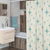 Mid Century Modern Blue Shower Curtain, Atomic Star Bathroom Decor, Retro Bathroom Accessory
