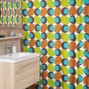 Mid Century Modern Blue Shower Curtain, Atomic Stars Bathroom Decor, Retro Bathroom Accessory