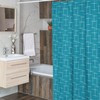 Mid Century Modern Blue Shower Curtain, Vintage Bathroom Decor