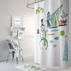 Mid Century Modern Christmas Shower Curtain | Retro Holiday Snowman & Santa Design | Vintage Bathroom Decor