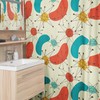Mid Century Modern Geometric Shower Curtain, Retro Bathroom Decor
